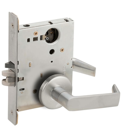 Schlage Grade 1 Storeroom Mortise Lock, Less Cylinder, 06 Lever, B Rose, Satin Chrome Fnsh, Field Reversible L9080L 06B 626